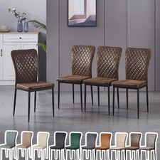 4/6pcs Dining Chairs Padded Seat High back Metal Legs Home Furniture Kitchen