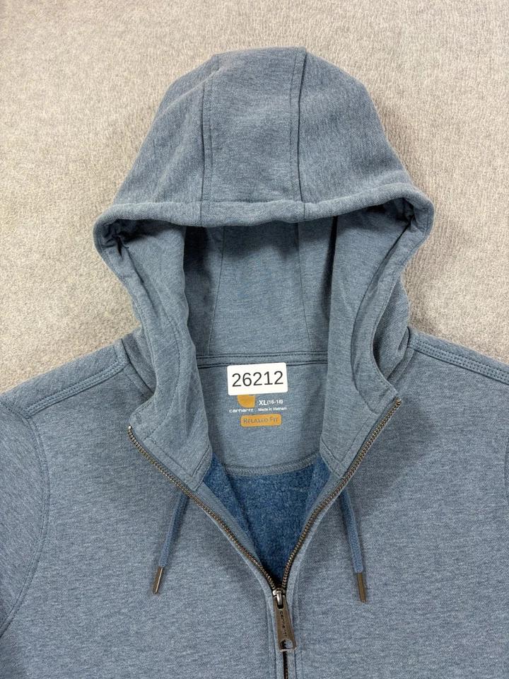 Sudadera con Capucha Carhartt Relxed Fit 1/4 Cremallera (Mujer XL) Azul Foto 4 de 4