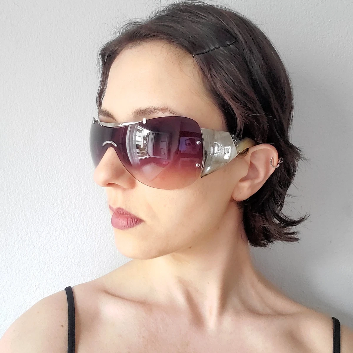 小物 DIOR FLORAL SHIELD SUNGLASSES rim less Las mejores ofertas en Gafas de Sol Marco Dior Shield para Mujeres