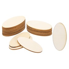 60x30x2mm Wood Pieces, 20 Pack Unfinished Oval Wood Shapes Wooden Cutouts