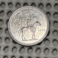 1873-1973 Canada 25 Cents Coin Canadian 1973 Quarter RCMP Centennial Coin