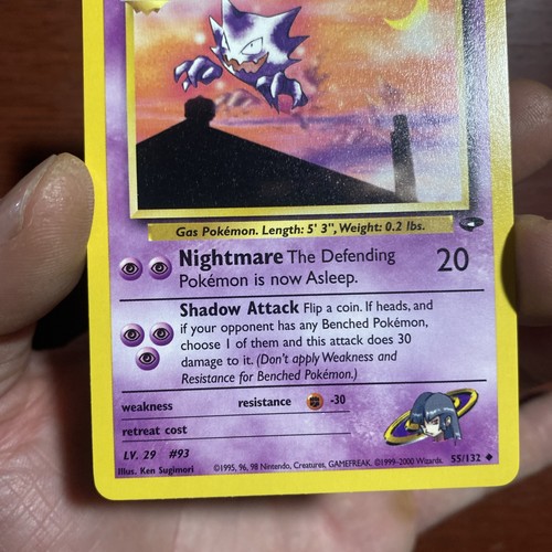 Tarjeta de colección Sabrina's Haunter Gym Challenge 55/132 regular no holograma c517 - Imagen 3 de 8