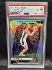 2024 Panini Prizm WNBA Caitlin Clark #22 Silver Prizm PSA 8