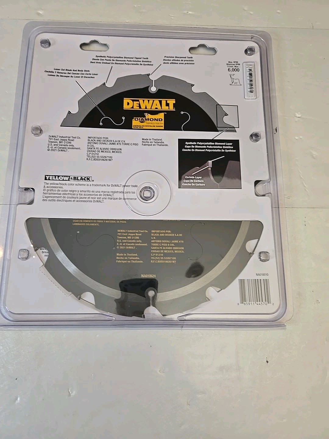 DEWALT 10-in 12-Tooth Diamond Tipped Miter Saw Blade DWA31012PCD New