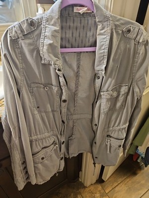 Fresh Produce Military Utlity Womens Jacket Grey Size Large