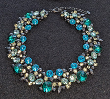 Stunning Diamante Collar Necklace from ZARA: GOLDEN with multi colour stones