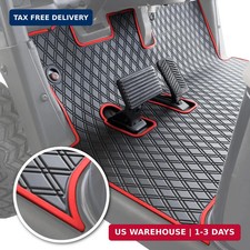 Rubber Golf Cart Floor Mat Compatible with EZGO RXV  2Five - Red Trim  EZGO RX