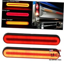 2pcs 9 Inch Trailer 100 Led Tail Light Bar Red Sequential Spin Running Upgrade