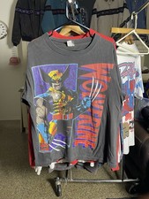 Vintage 1993 Wolverine X-Men Marvel T-shirt Size Large Faded Black Great Fade