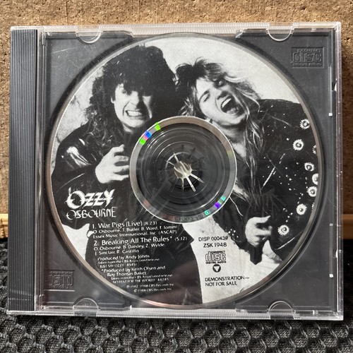 Ozzy Osbourne War Pigs LIVE PICTURE DISC CD Single 1988 Black Ozzy osbourne war pigs live picture disc cd single 1988 black