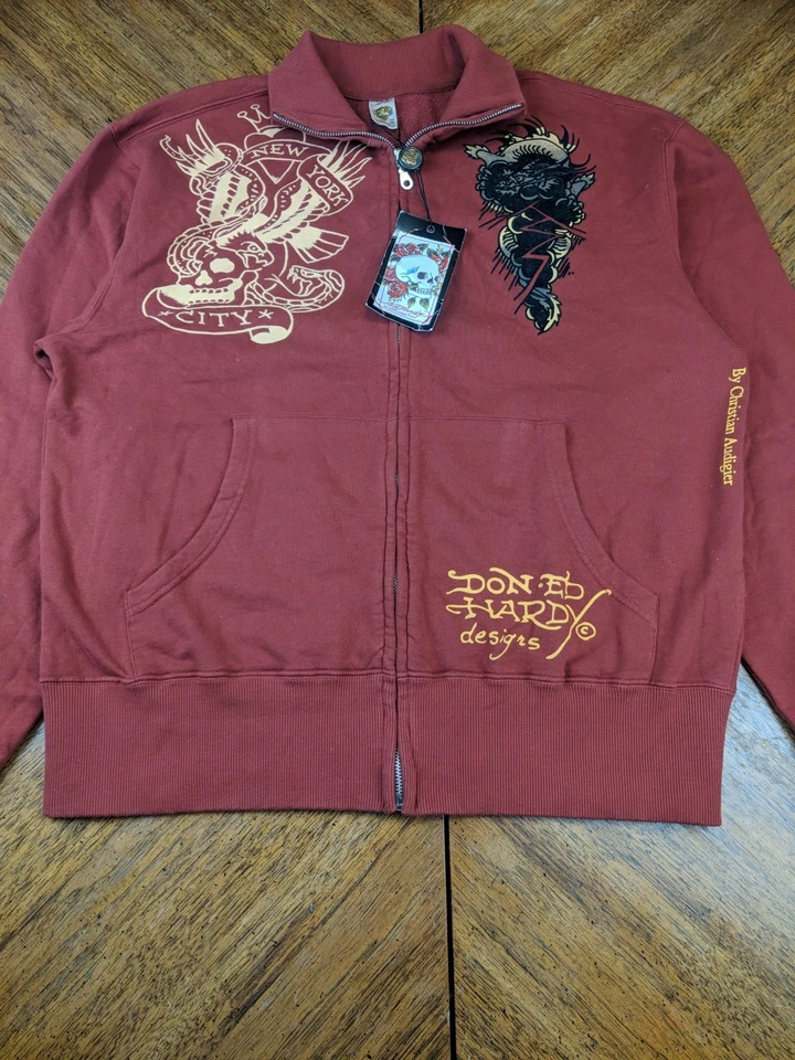 Sudadera ED HARDY x Christian Audigier Cremallera Completa Talla XXL Death Before Dishonor Foto 4 de 4