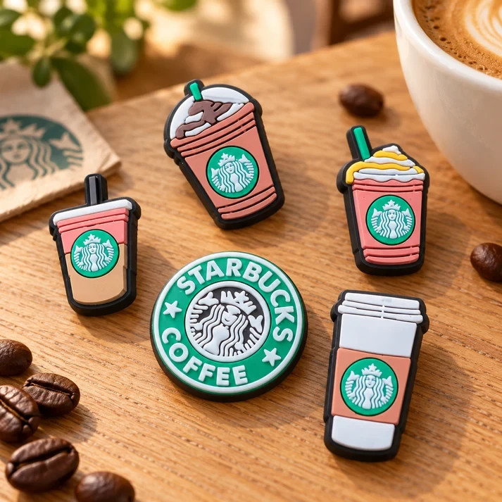 Coffee Croc Charms 5Pcs