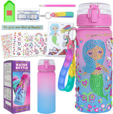 Gifts for Girls 4-12, Decorate Your Own Water Bottle Kits for Girls, Unicorn Dia