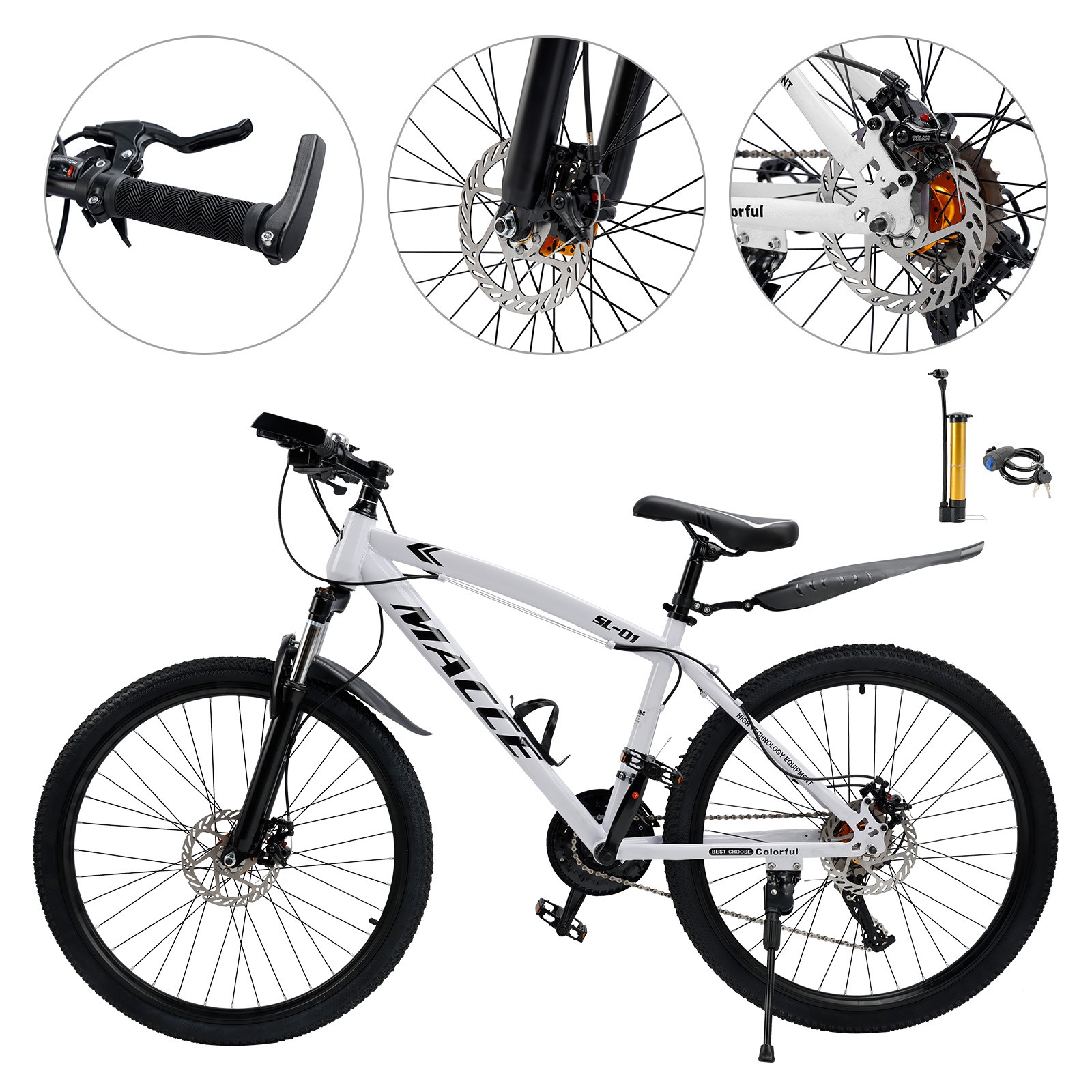 27.5" Black 27 speed double disc brake Suspension Fork mount