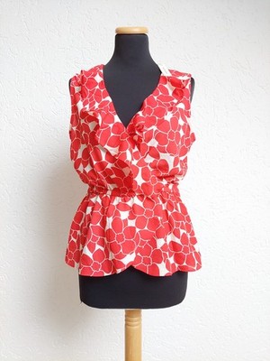 Rot weiß Blumen Bluse von Max Studio, Gr. S (NEU)