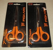 TWO NIP Fiskars 9459 7" Scissors Stainless Steel Right or Left  Made in USA