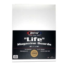 100 BCW Life Magazine Size Backing Boards Lobby Card Storage White 10-7/8 x 14"