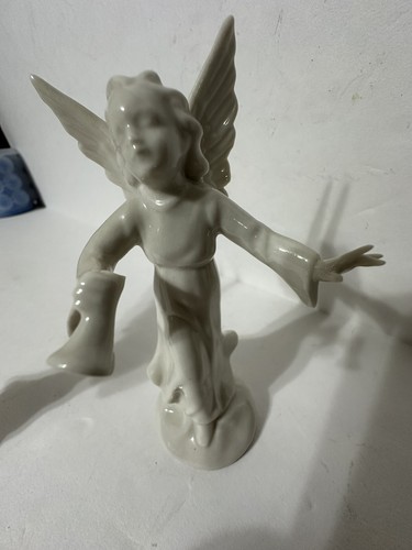 Germany Dresden Porcelain Angels Harp And Horn Vintage - Picture 5 of 14