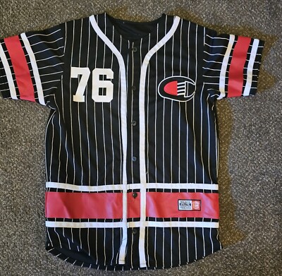 Vintage Bleecker And Mercer Jersey Cartel 76 Mens M Extra Large Red Black Y2K