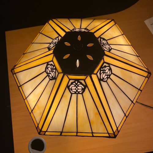 Tiffany Table Lamp 16 inch Handcraft art Bedside Light Stained Glass Multicolor - Picture 25 of 54