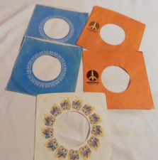 MONUMENT - lot of 5 vintage 45 rpm company sleeves, mix styles and dates