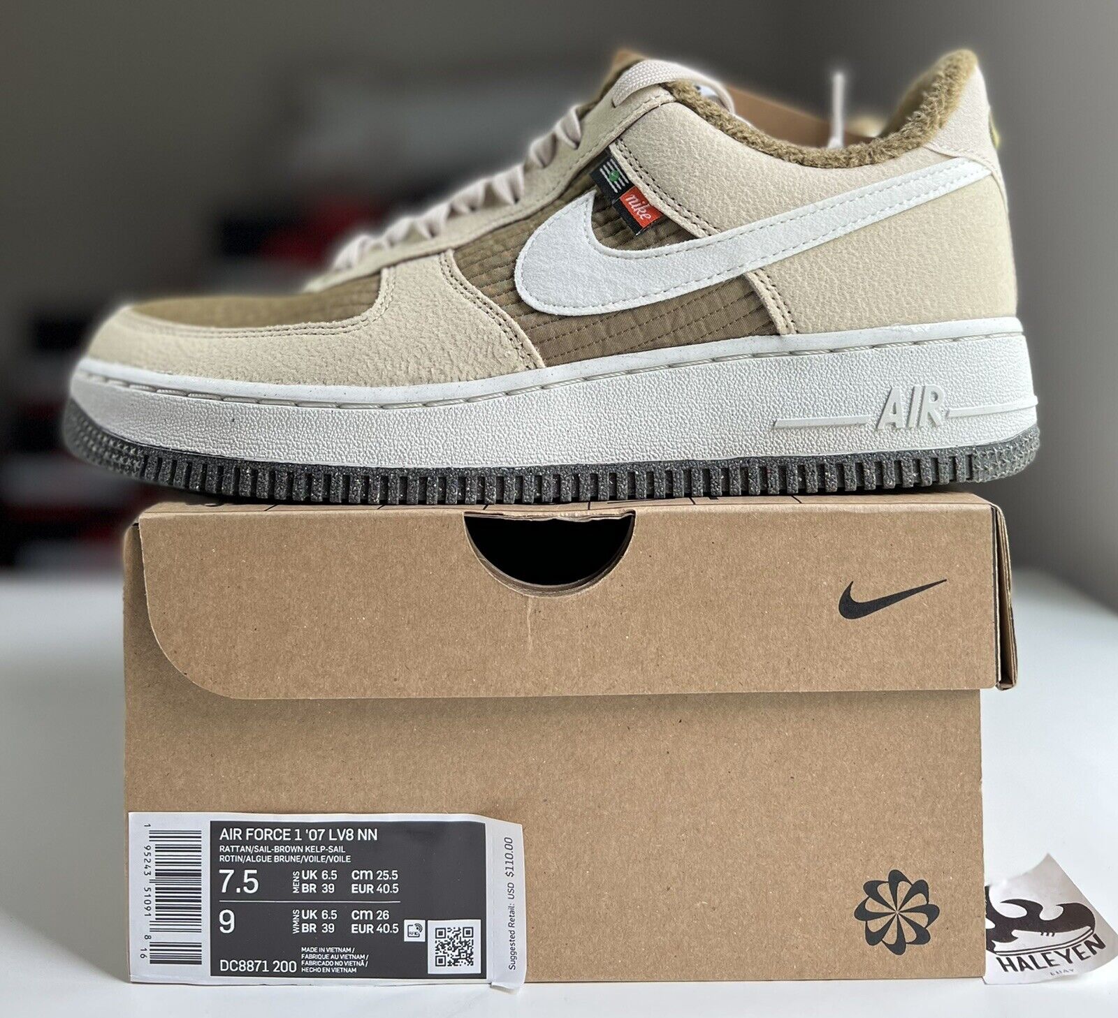 Size+9.5+-+Nike+Air+Force+1+%2707+LV8+Toasty+-+Rattan for sale online