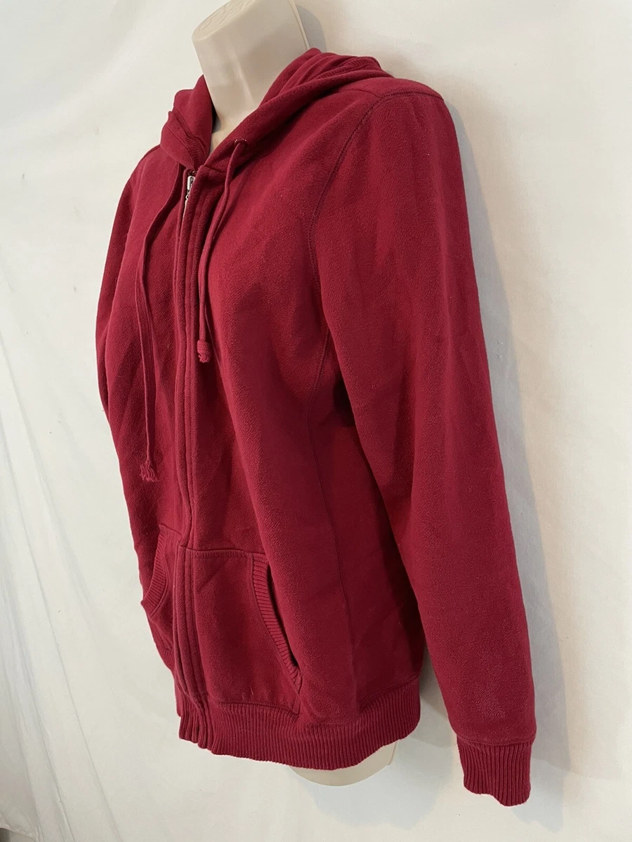 Sonoma Life Style Womens XL Red Zip Front Hoodie Hooded Sweatshirt