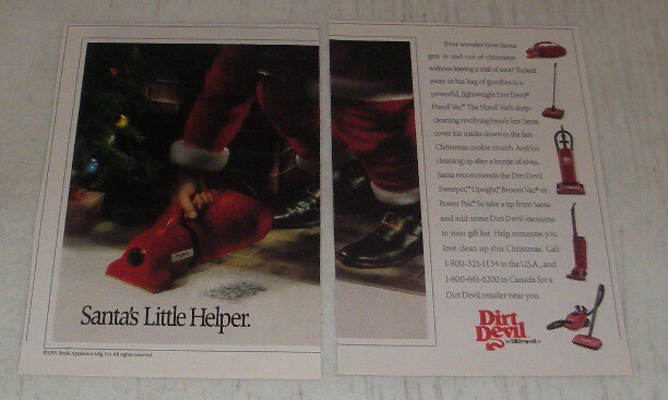 1991 Dirt Devil Vacuums Ad - Santa's little helper