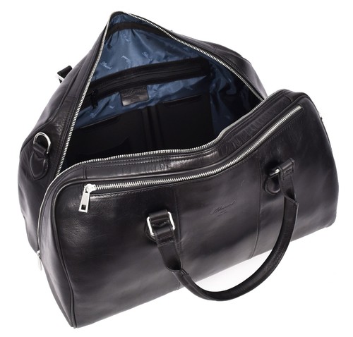 Genuine Leather Holdall Overnight Cross Body Weekend Travel Duffel Bag HLG47 - Picture 7 of 25