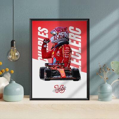 Charles Leclerc 2024, Ferrari, Formel 1, F1 Merch, Poster, Druck, Wandkunst