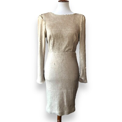 Line + Dot Revolve Womens Sheath Dress Cream Sequin Long Sleeve Lined Stretch M | eBay Line + Dot Revolve Womens Sheath Dress Cream Sequin Long Sleeve Lined Stretch M | eBay