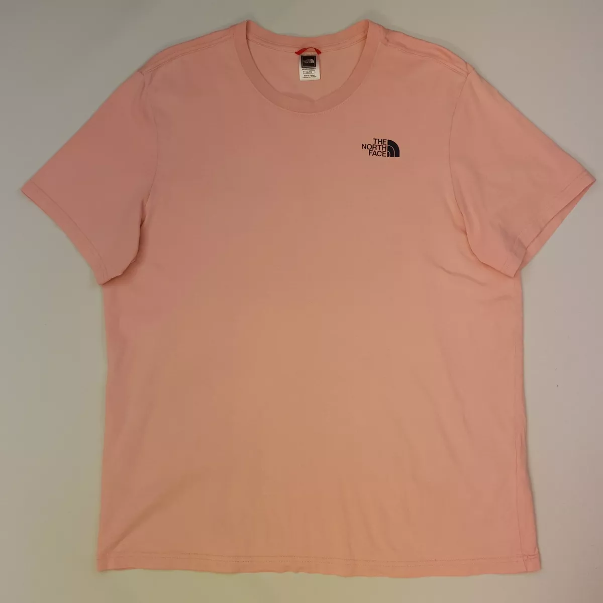 Pink north face store t shirt mens