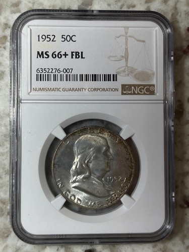 1952 NGC MS66+FBL Franklin Half Dollar 50C, PCGS $675 - Picture 4 of 10