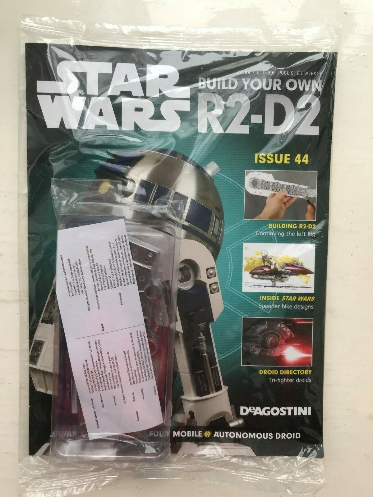 1:2 SCALE DEAGOSTINI STAR WARS BUILD YOUR OWN R2-D2 ISSUE 44 COMPLETE WITH PART
