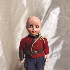 Strange Doll Soldier In Uniform Intense Creepy Blue Eyes That Roll Very Rare 6&rdquo;