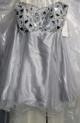 juniors formal dress Dideyttawl Girls Christmas Dress Junior Formal Dresses For Special Occasion Elegant V-Neck Party Dress Red Velvet Ball Gown Puff Sleeves, Navy Blue / main image 1