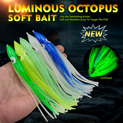 100 Pcs Octopus Squid Skirt Soft Lures Bait Hoochies Saltwater Fishing Lure Part