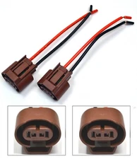 Wire Pigtail Female U 9006 HB4 Two Harness Fog Light Socket Connector Lamp Bulb