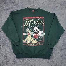 Vintage Mickey Unlimited Jerry Leigh Sweatshirt Mens XL Green Graphic Pluto 90s