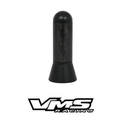 VMS TOYOTA MATRIX BLACK REAL CARBON FIBER SHORT 1.75'' INCH EURO ROOF ANTENNA