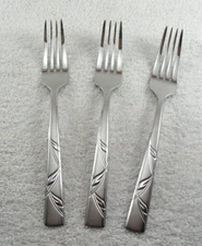OHS501 Dinner Fork Lot of 3 Oneida Stainless Flatware