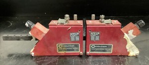 Lot of 2 Mounted Controlotron NPS-C2 Transducers with 1010 Mounting Frames