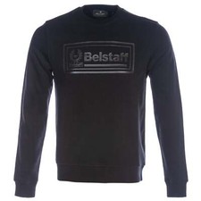 Image of Belstaff Mens Sweatshirt Logo Chest Logo Black Small RRP £140