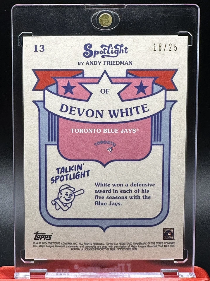 18/25 Devon Blanco Topps Logo Laminado 2024 Topps Spotlight Andy Friedman #13 SP Foto 2 de 2