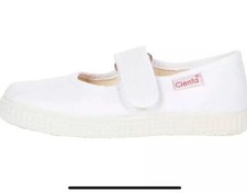 Cienta Mary Jane flat shoes in White Size 26 US 9 Girls NEW NWB