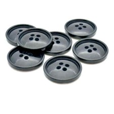 BLACK DOMED RIM 4 HOLE LARGE COAT BUTTONS 30mm
