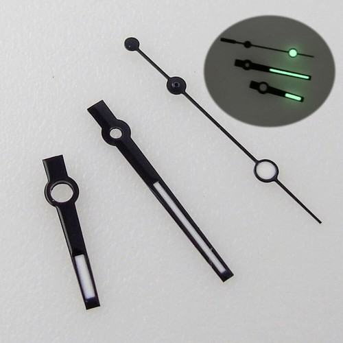 Black Watch Hands fit MIYOTA DG NH35A NH36A Luminous Needles Set 7s25 7s35 - Picture 8 of 10