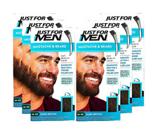 JUST FOR MEN Color Gel Mustache  Beard M-45, Dark Brown 6 Boxes 