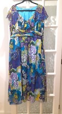 STUNNING SALOOS MULTI COLOURED FULLY LINED MAXI DRESS - SIZE 20 - BNWT
