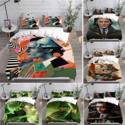 Avengers Loki Staffel 2 3D Bettdecke Abdeckung Bettwäsche Set Kissenbezug Quilt
